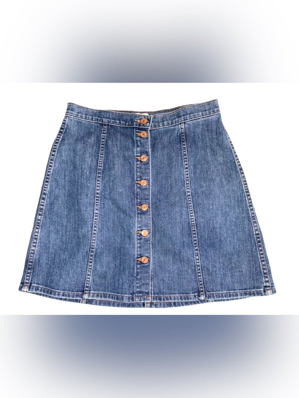 J.Crew Denim Mini Skirt Button Front Size 30 Blue Jean Skirt Y2K